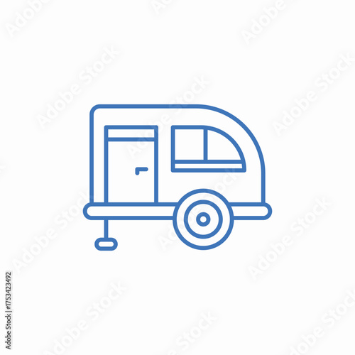 caravan camping icon sign vector