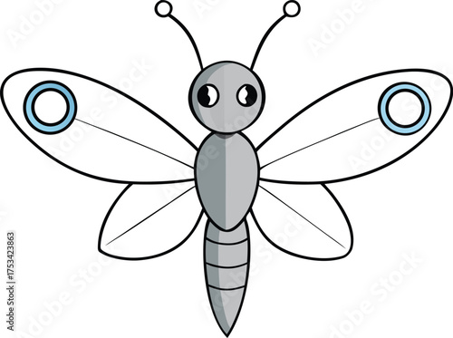 --a-mechanical-butterfly-silver-wings-on-white-bac.eps