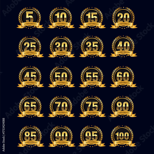 Golden zodiac sign vector icon set: A detailed, luxurious gold illustration of all twelve horoscope symbols for modern web design, business labels, or sale tags