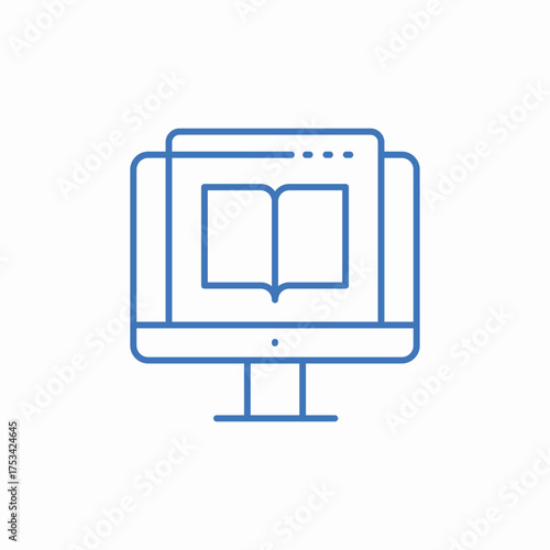 electronic reading icon sign vector