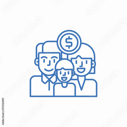 family budget icon sign vector