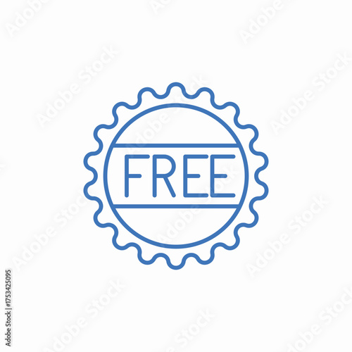 free badge icon sign vector