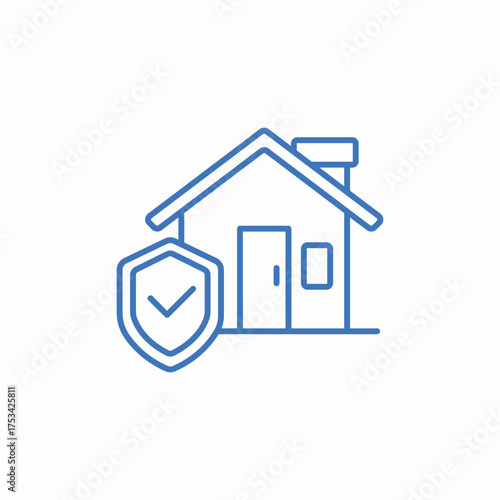 insured house icon sign vector