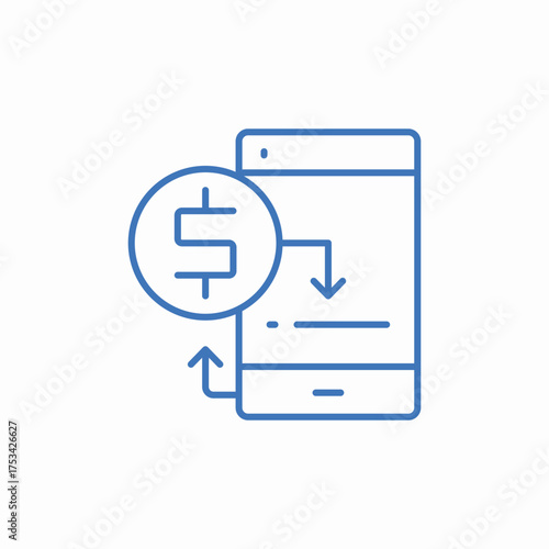 mobile money transfer icon sign vector