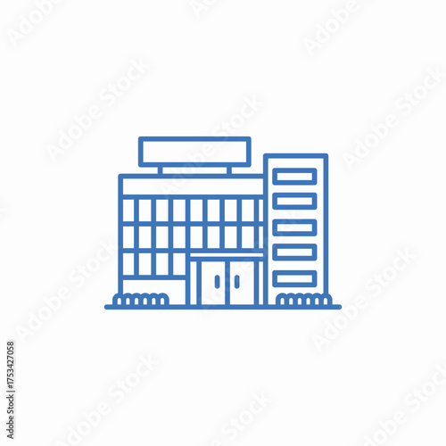 office building icon sign vector