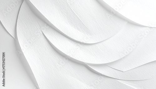 Elegant abstract white background with smooth flowing curved layers.