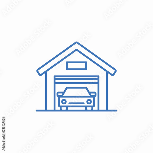 private garage icon sign vector