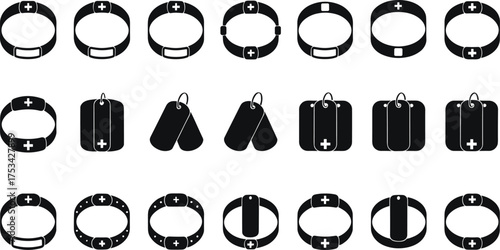 Battery terminal silhouette, electronic connector vector, electrical component icon, polarity symbol illustration, power device clip art, circuit design element setBattery terminal silhouette, 