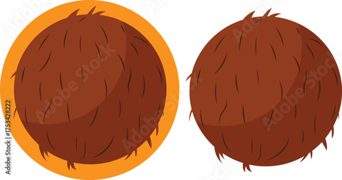 vector illustration of a coconut. coconut sticker  can be used for business purpose.