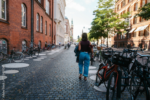 Wallpaper Mural Street life and cycling in Copenhagen's urban setting Torontodigital.ca