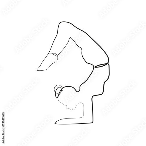 Women Yoga Pose One line Illustration