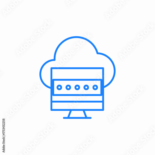 cloud desktop access pin icon sign vector