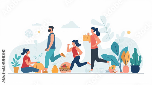 Active Family Lifestyle Promoting Healthy Living and Outdoor Activities