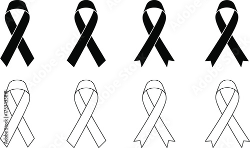 Ribbon Icon Set silhouette