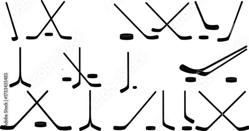 hockey, stick, puck, sport, ice, game, player, team, equipment, gear, training, competition, athlete, strike, goal, silhouette, vector, design, illustration, symbol