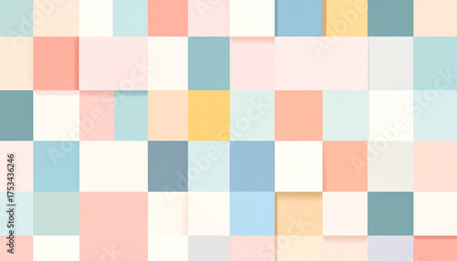 Pastel Squares Abstract Background with Soft Colors and Geometric Design.