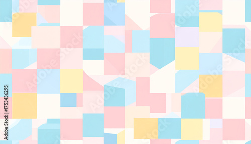Pastel Squares Abstract Background with Subtle Unicorn Shape.