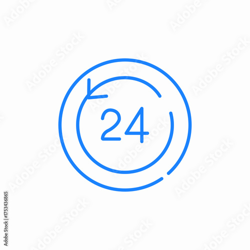 24 hour service icon sign vector