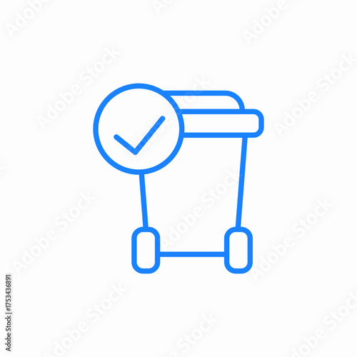 approved waste bin icon sign vector