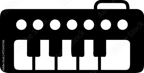 Minimalist Keyboard Icon A Stylized Representation for Music and Design Projects in Black and White