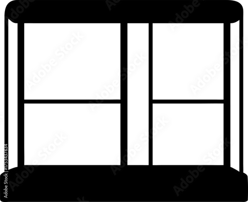 Sleek black and white graphic vector illustration of a modern automated dispensing machine with distinct compartments, perfect for various design templates and user interfaces
