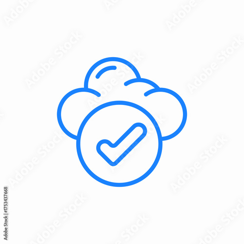 cloud checked icon sign vector