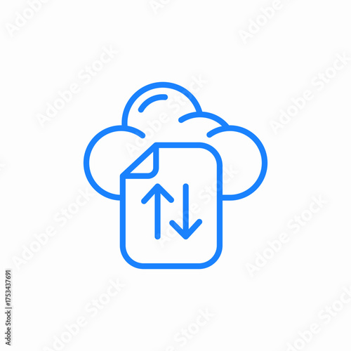 cloud file transfer icon sign vector