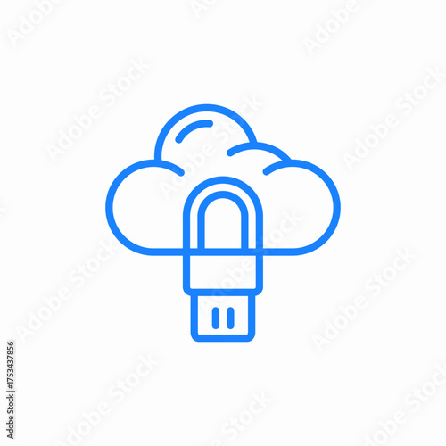 cloud locked icon sign vector