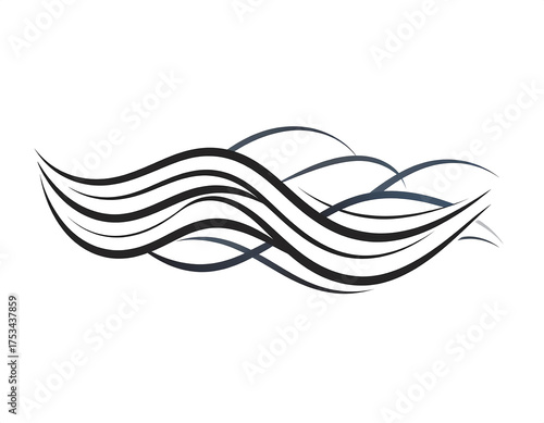 Minimalist Wavy Line Elegant Decorative Element Abstract Illustration