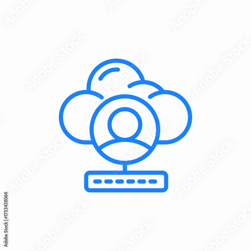 cloud user access icon sign vector