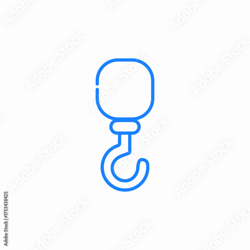 crane hook icon sign vector