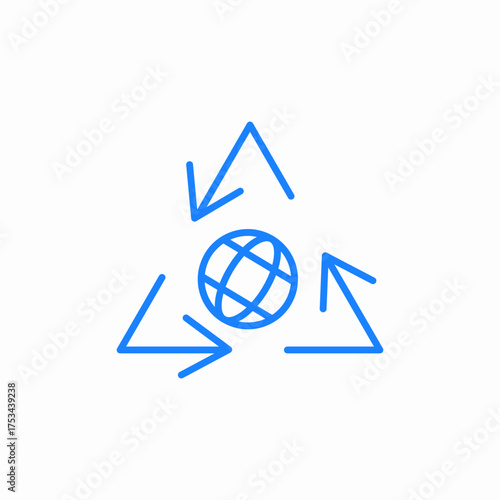 global turnover icon sign vector