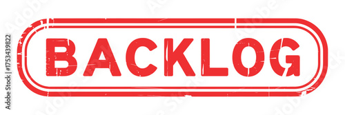 Red stamp graphic with the word backlog
