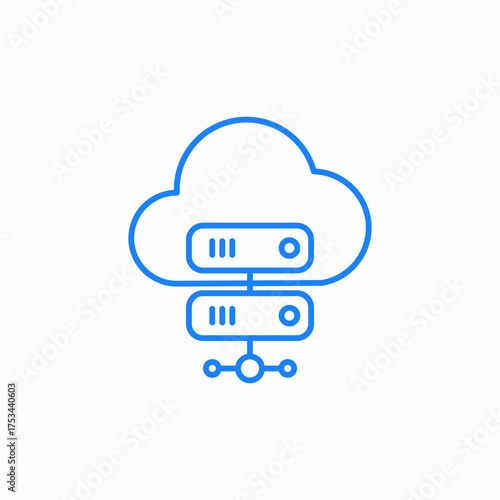 servr cloud network icon sign vector