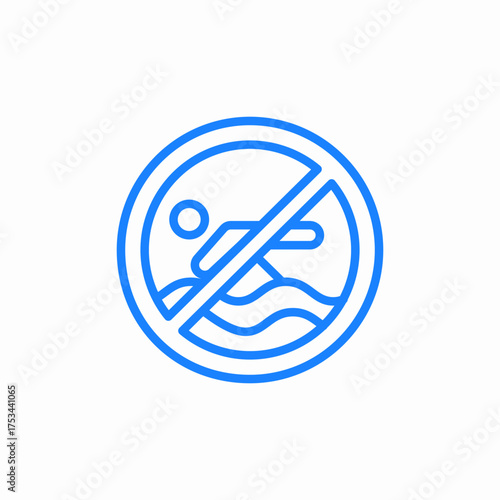 swimming prohibited icon sign vector