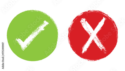 Yes and No button icons set