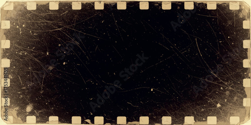 Vintage film strip texture with scratches and grain for retro designs