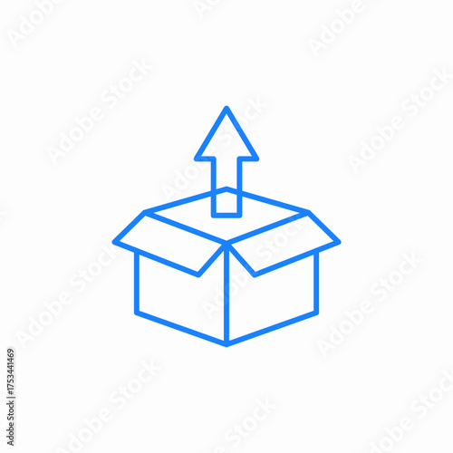 unboxing package icon sign vector