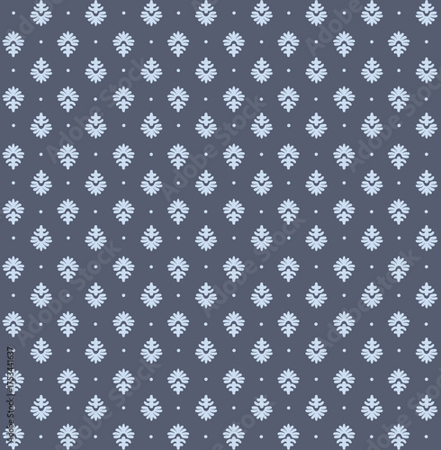 Fotografie Elegant blue floral damask seamless pattern
