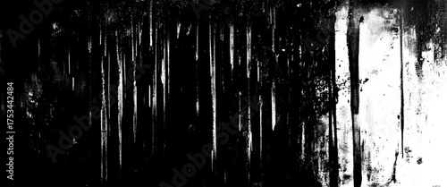 Vector scary old black and white grunge wall, horror wall