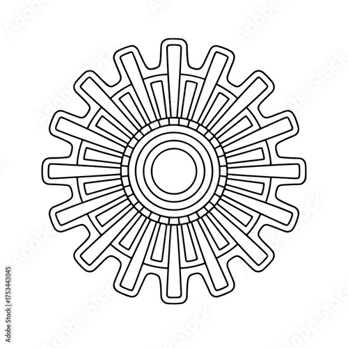 Abstract blue circle sun vector illustration logo design element with a snowflake pattern symbol
