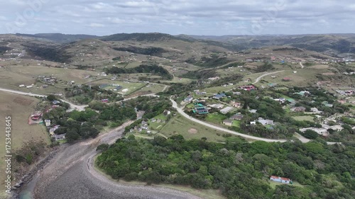 Aerial view of Coffee Bay Township, South Africa