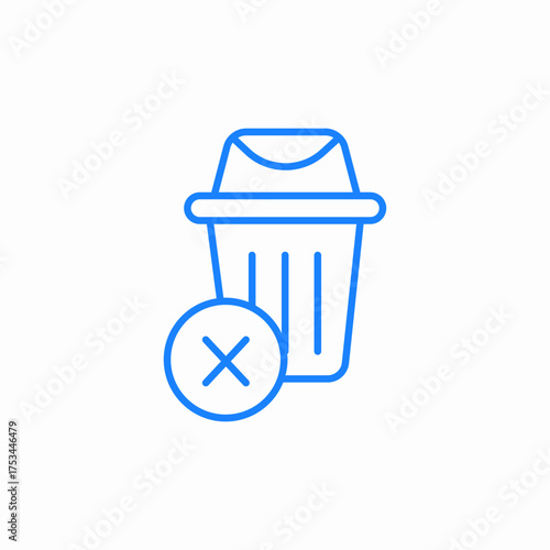 trash bin non recyclable icon sign vector
