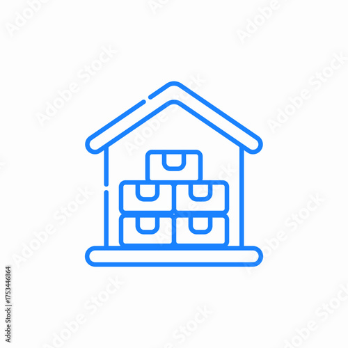warehouse building icon sign vector