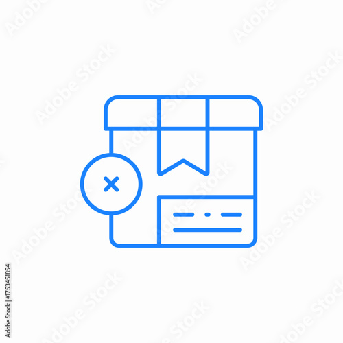 cancelled package icon sign vector