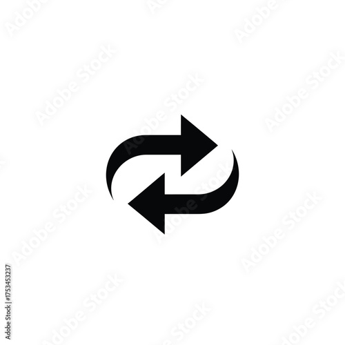Rotation Arrows Symbolizing Movement and Renewal Black Arrows Depicting Cycle Circular Direction Representing Continuous Flow Back and Forth Motion Indicating Reversal