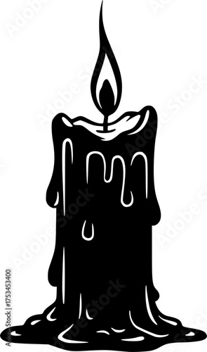 Spooky Candle with Melting Wax Set, Halloween Graphics