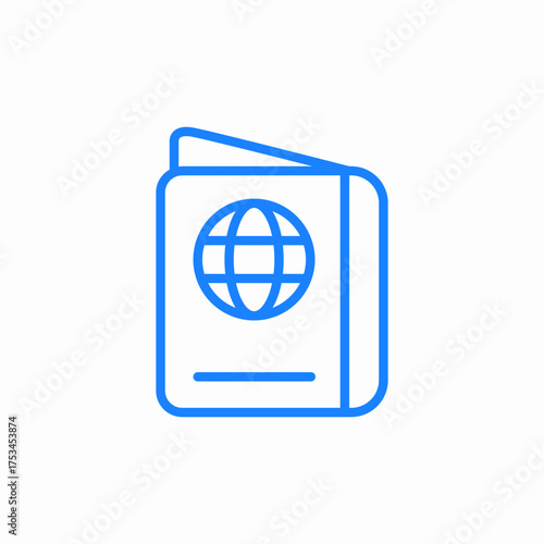 passport visa icon sign vector