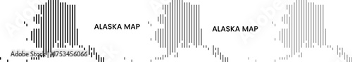 Alaska infographic vertical line shape vector map.