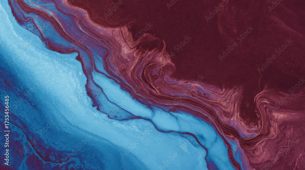 Fototapeta premium Water Like Abstract in Maroon Blue